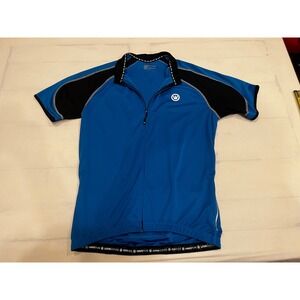 Canari Blue Cycling Jersey Short Sleeve Full Zip Mens Size Large